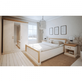 Set dormitor Royal pat 160 x 200 cm, pin nordic / stejar salbatic